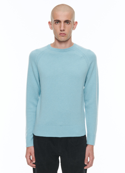 Men's sweater sky blue wool and cashmere Fursac - A2TSHE-TA35-D006