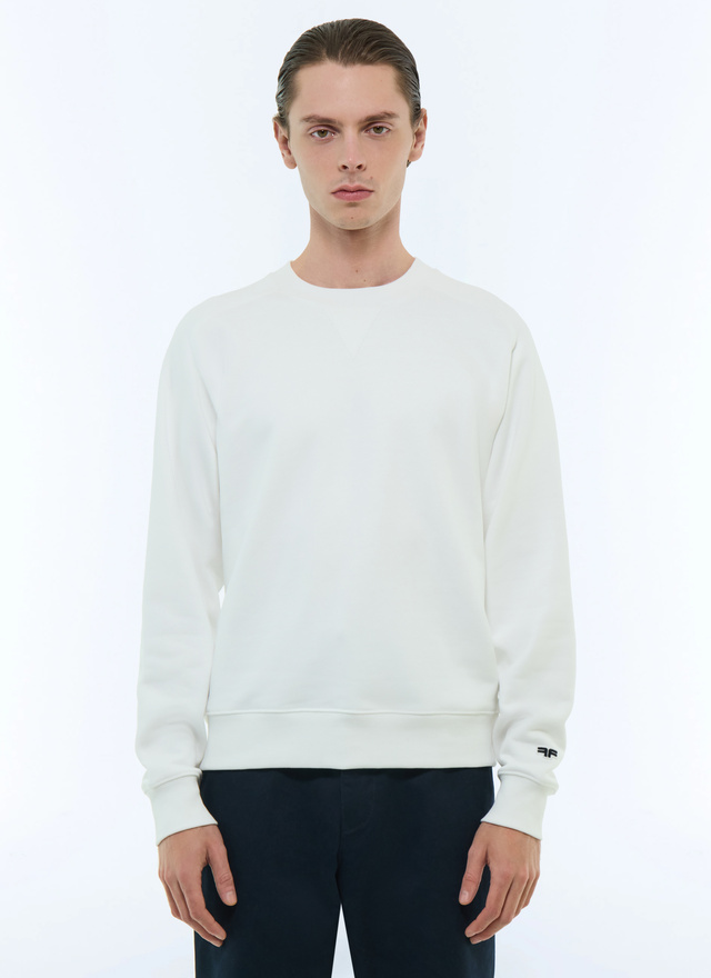 Sweatshirt homme blanc jersey de coton biologique Fursac - J2FEAT-FJ01-A001