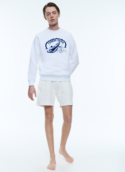 Sweatshirt blanc homme Fursac - J2DARA-DJ08-A001
