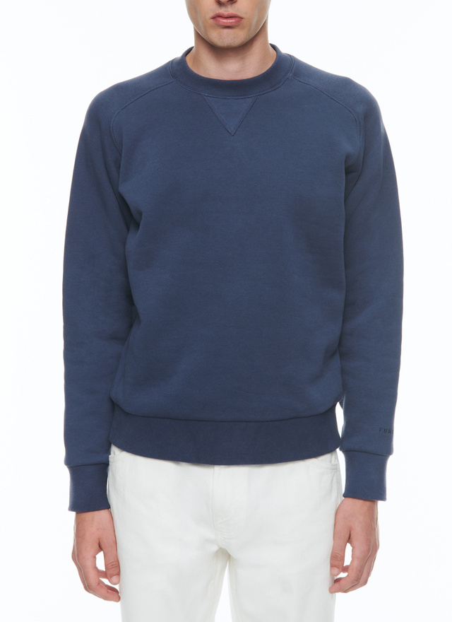 Sweatshirt homme bleu marine jersey de coton Fursac - J2CWET-CJ13-D030