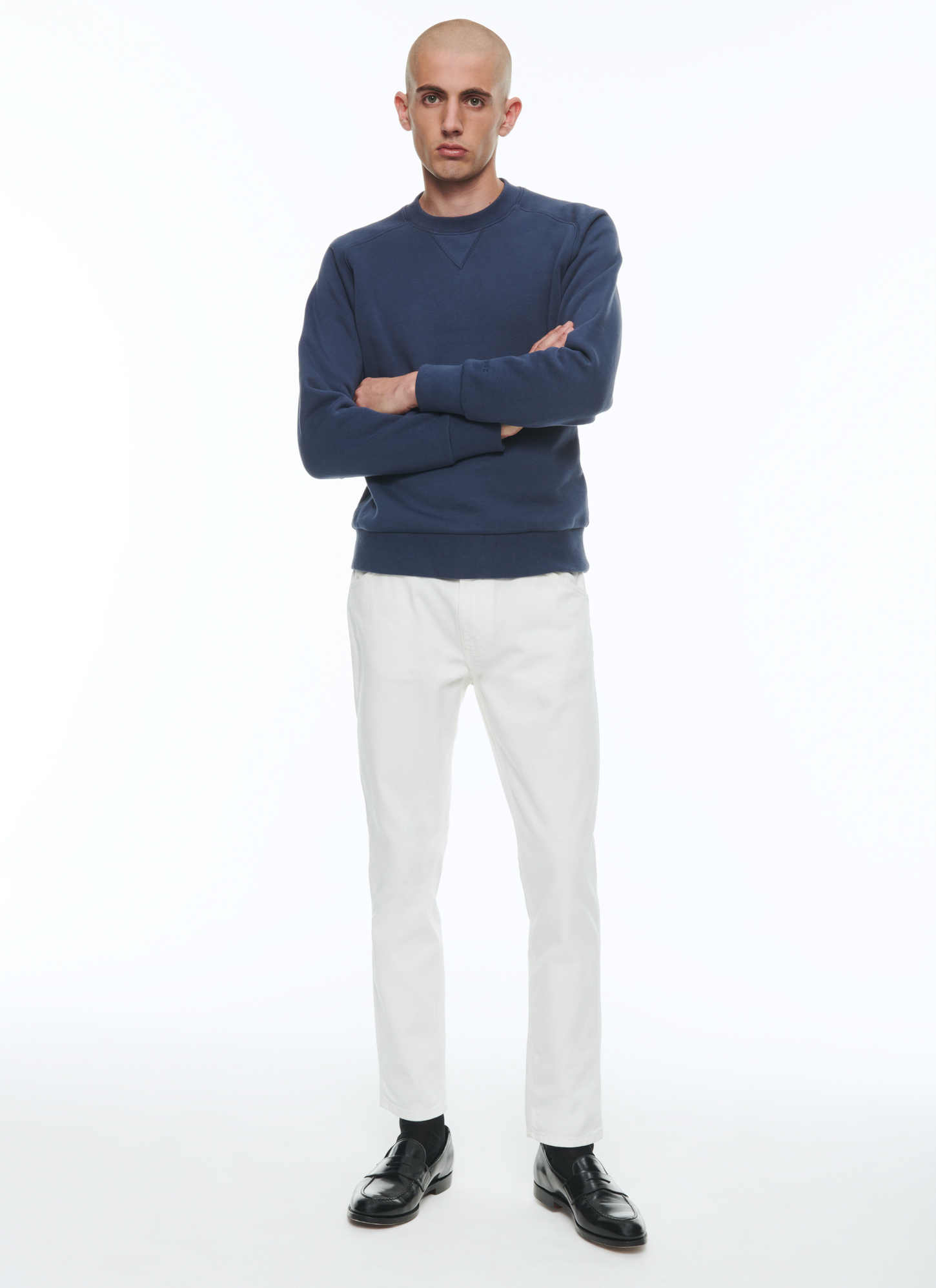 Sweatshirt bleu marine homme Fursac - J2CWET-CJ13-D030