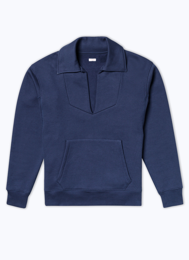 Sweatshirt bleu homme jersey de coton biologique Fursac - J2DONC-DJ03-D030