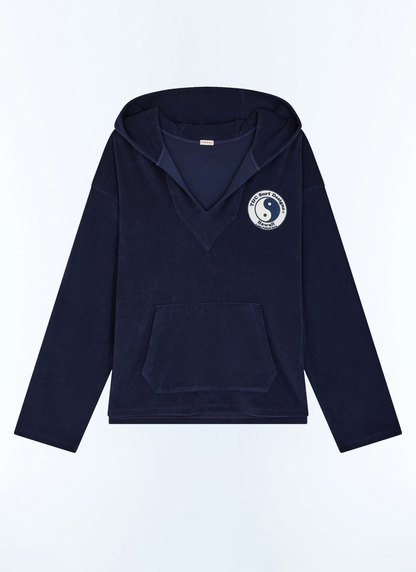 Sweatshirt bleu homme coton biologique effet éponge Fursac - J2FAJA-FJ03-D030