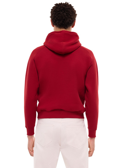 Sweatshirt homme Fursac - Sweatshirt à capuche en jersey de coton bordeaux J2FOOD-FJ01-C014