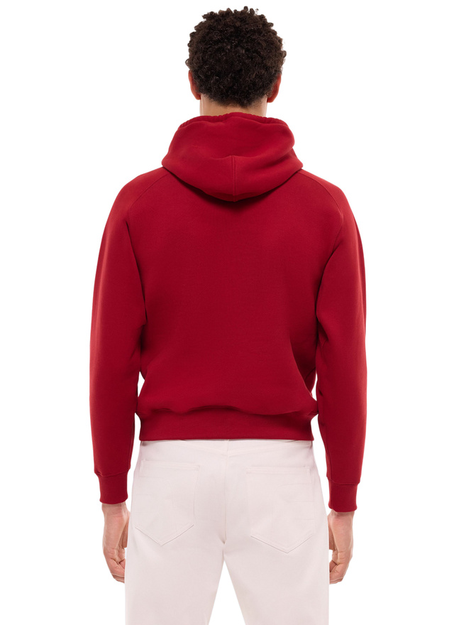 Sweatshirt homme Fursac - Sweatshirt à capuche en jersey de coton bordeaux J2FOOD-FJ01-C014