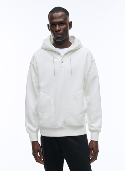 Sweatshirt homme ecru jersey de coton Fursac - 22HJ2ADRI-AJ01/02
