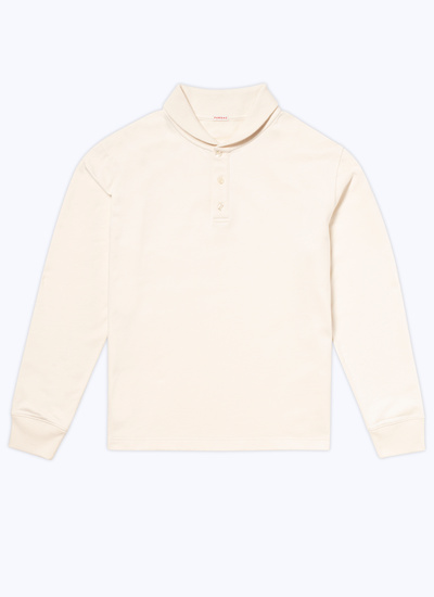 Sweatshirt blanc homme jersey de coton Fursac - J2COPA-CJ11-A002