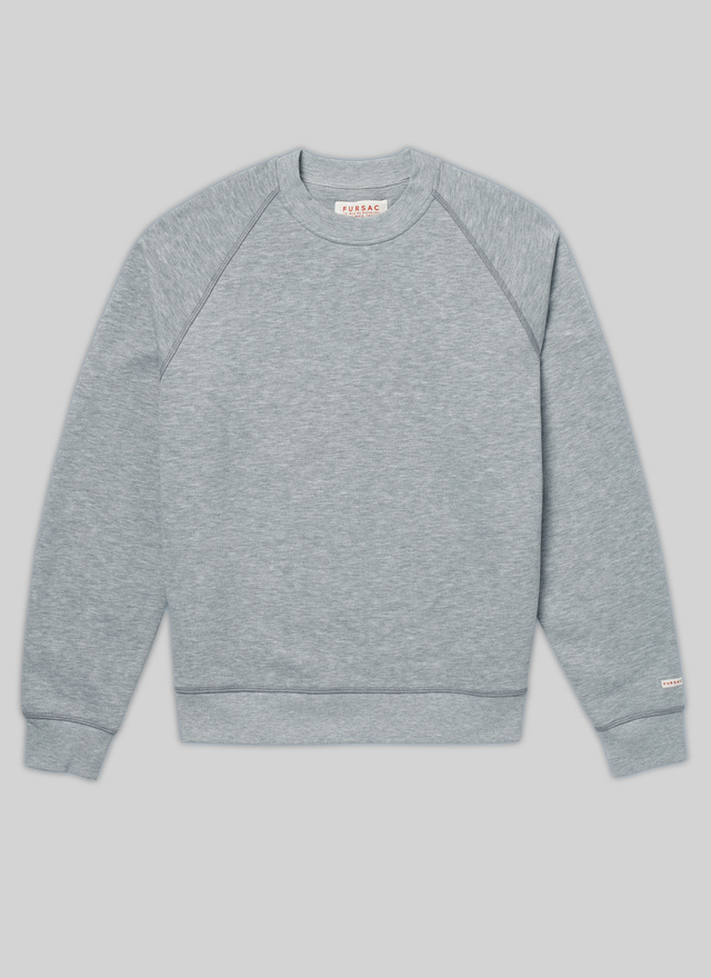 Sweatshirt gris homme jersey de coton Fursac - 22EJ2VARA-VJ07/27