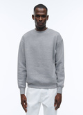 Sweatshirt gris en jersey de coton - 22HJ2ACOL-AJ02/29