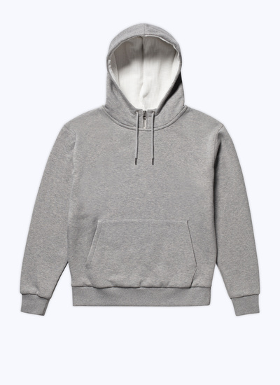 Sweatshirt gris homme jersey de coton Fursac - J2COOD-CJ13-B018