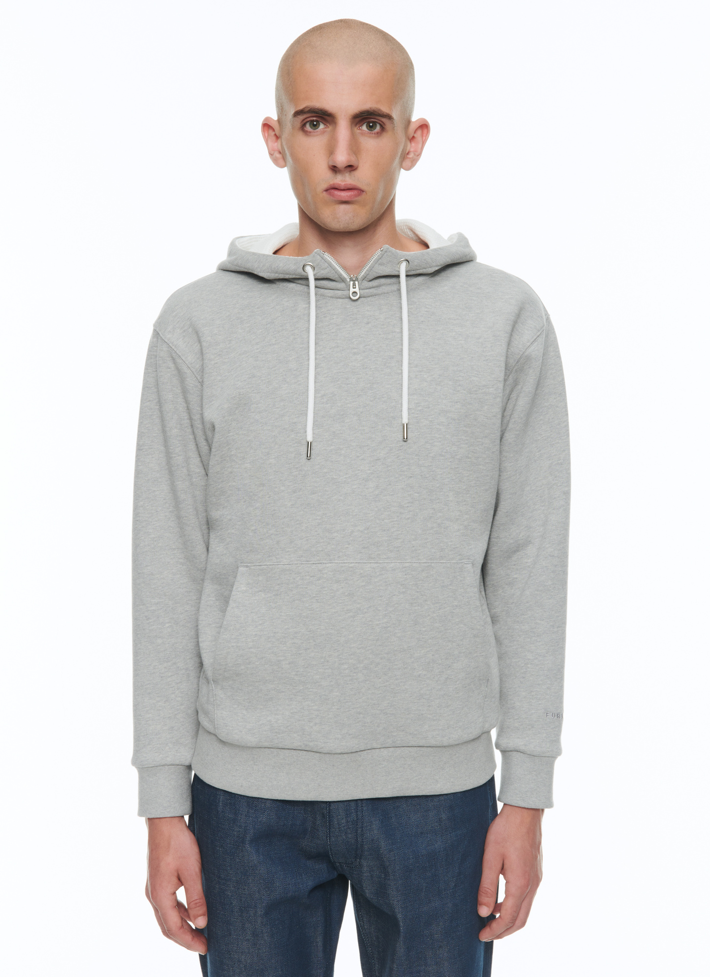 Sweatshirt homme gris jersey de coton Fursac - J2COOD-CJ13-B018