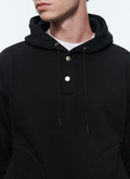 Sweat à capuche noir en jersey de coton - 22HJ2ADRI-AJ01/20