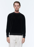 Sweatshirt en velours noir - 22HJ2ALOU-AJ04/20