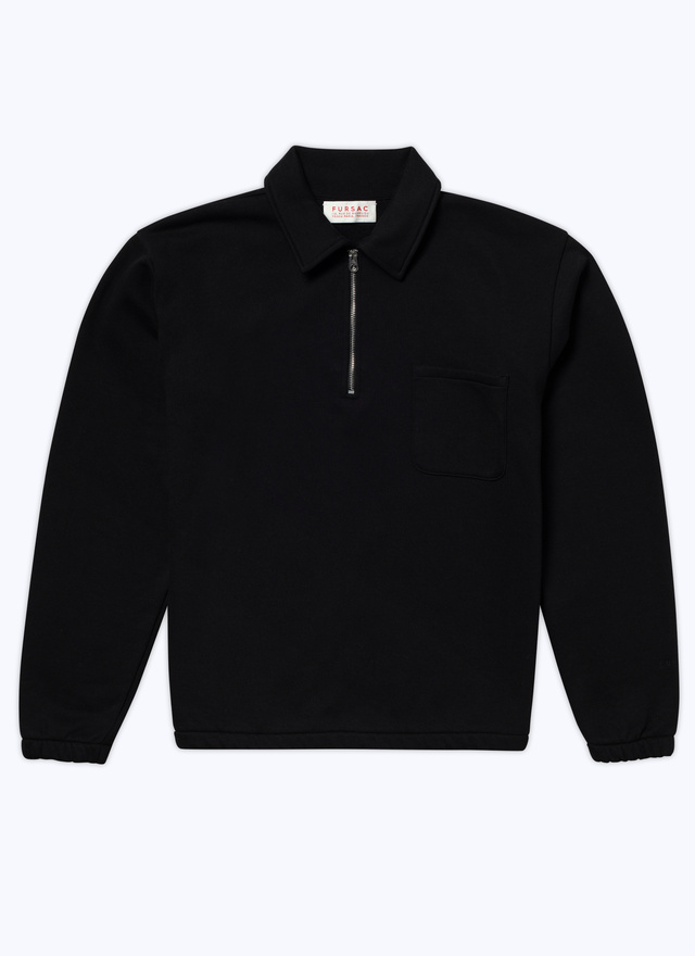 Sweatshirt noir homme jersey de coton Fursac - 23EJ2BETO-BJ21/20