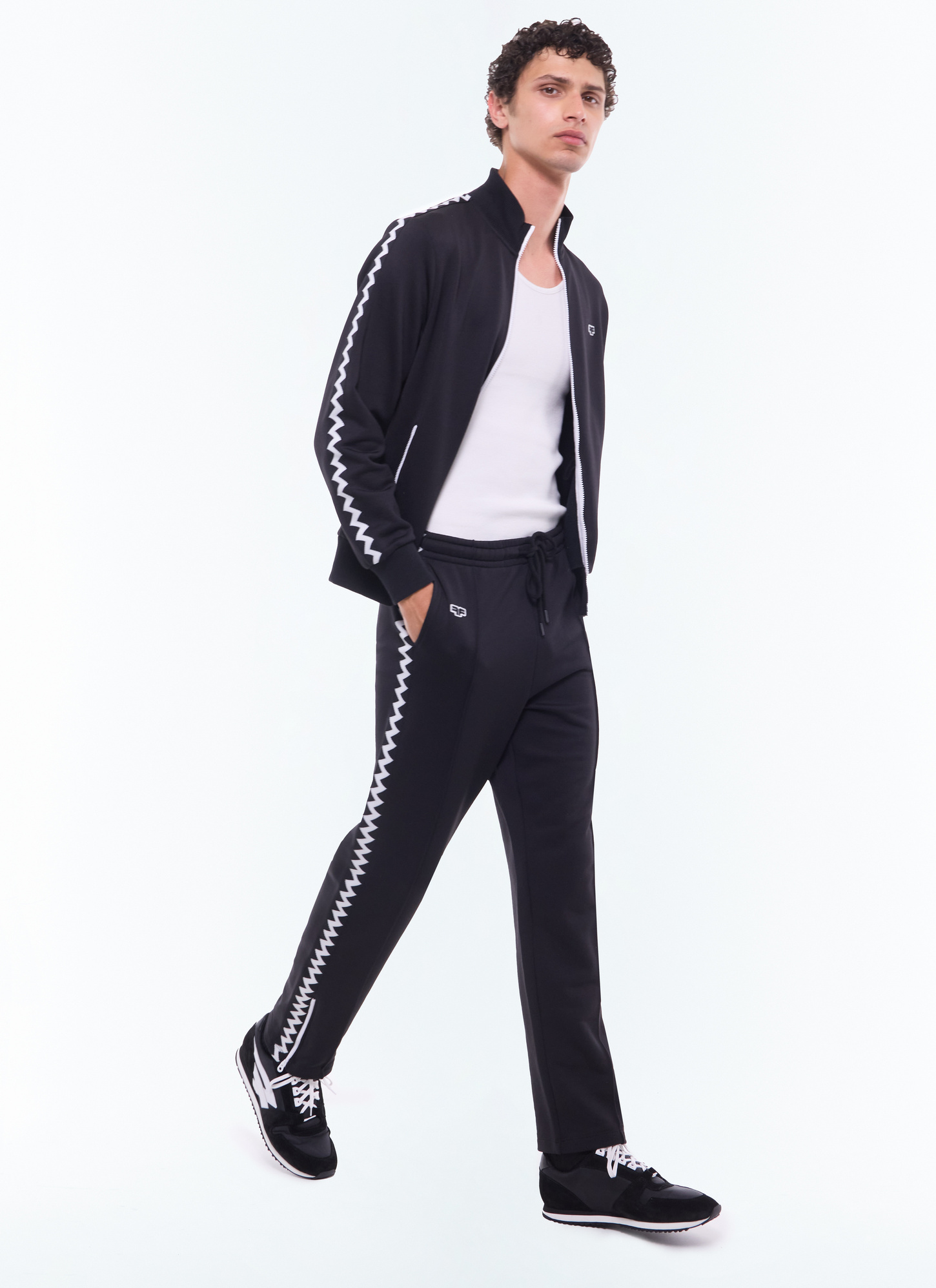 Sweatshirt homme noir jersey de coton mélangé Fursac - J2COUR-CJ14-B020