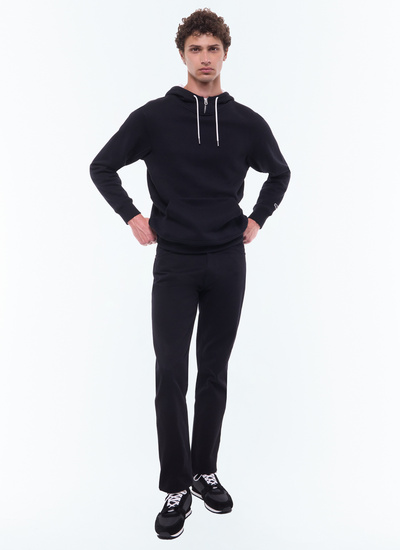 Sweatshirt noir homme Fursac - J2EZIP-EJ01-B020