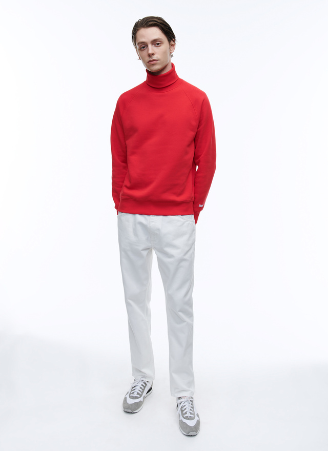 Sweatshirt rouge homme jersey de coton Fursac - 22HJ2AROU-AJ01/79