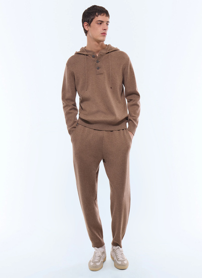 Sweatshirt taupe homme Fursac - A2EHOO-EA12-G014