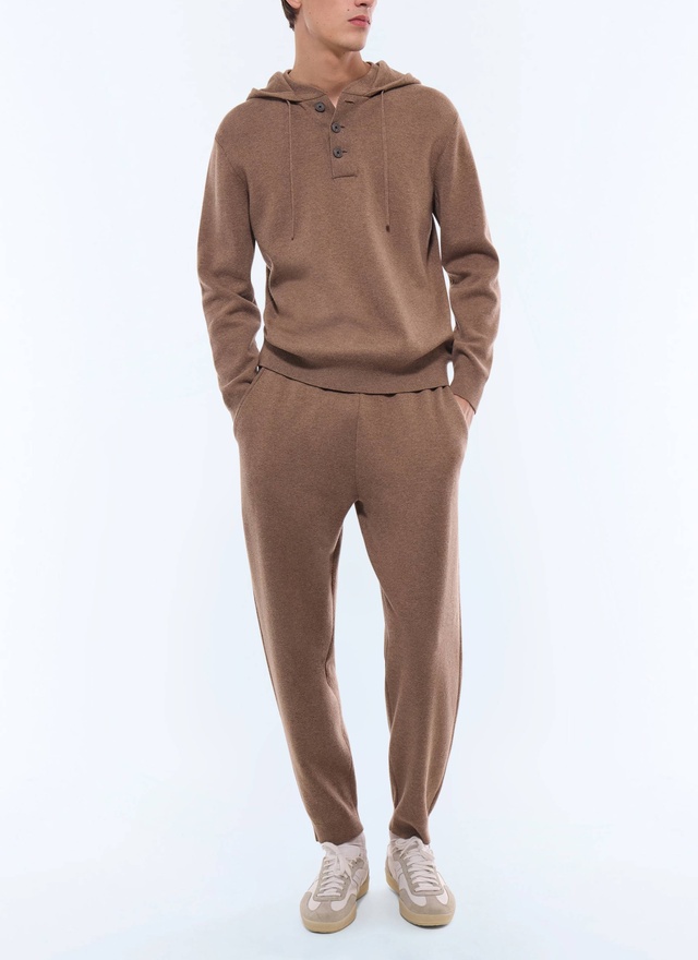 Sweatshirt taupe homme Fursac - A2EHOO-EA12-G014