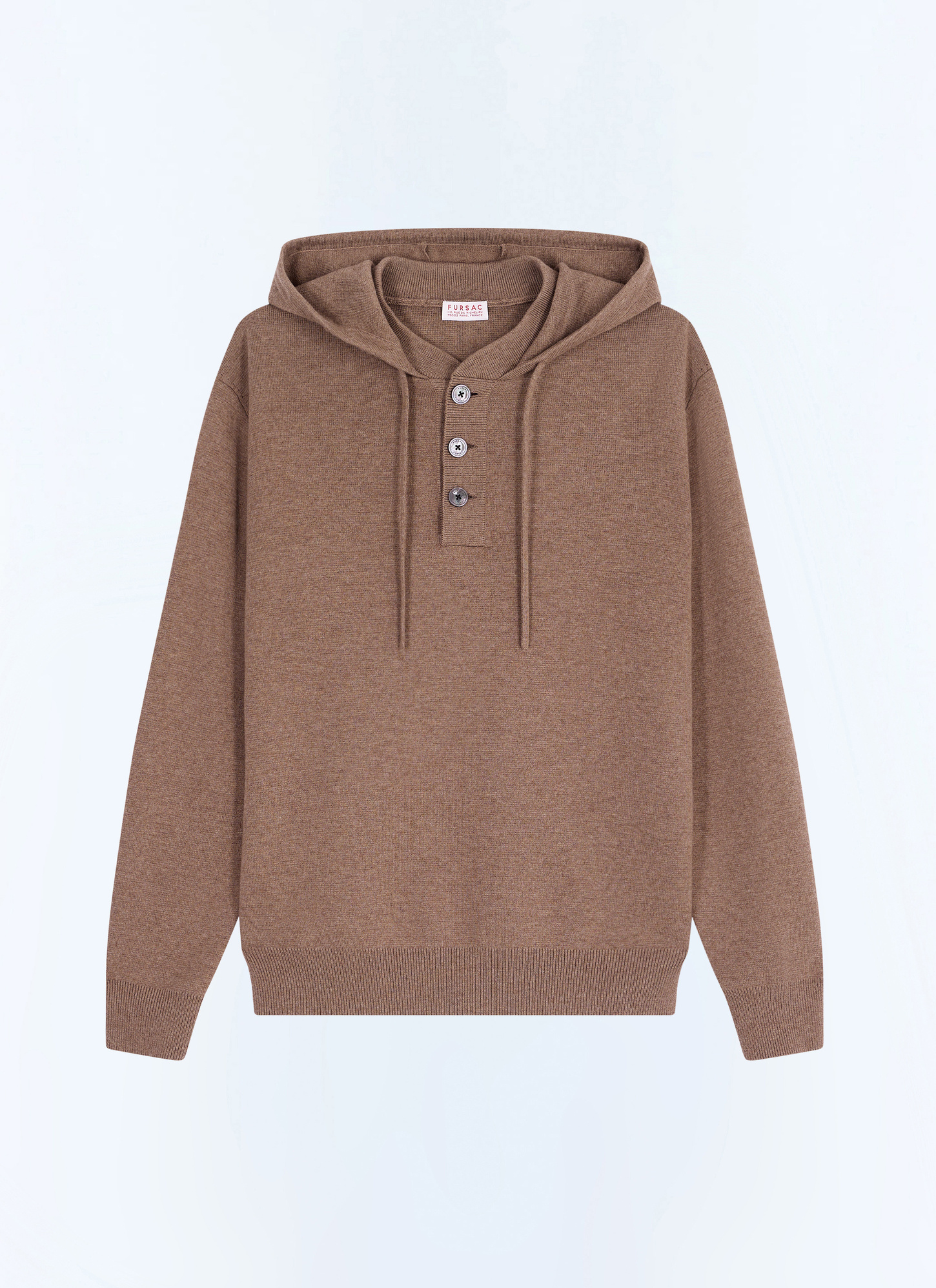 Sweatshirt brun homme laine et coton Fursac - A2EHOO-EA12-G014