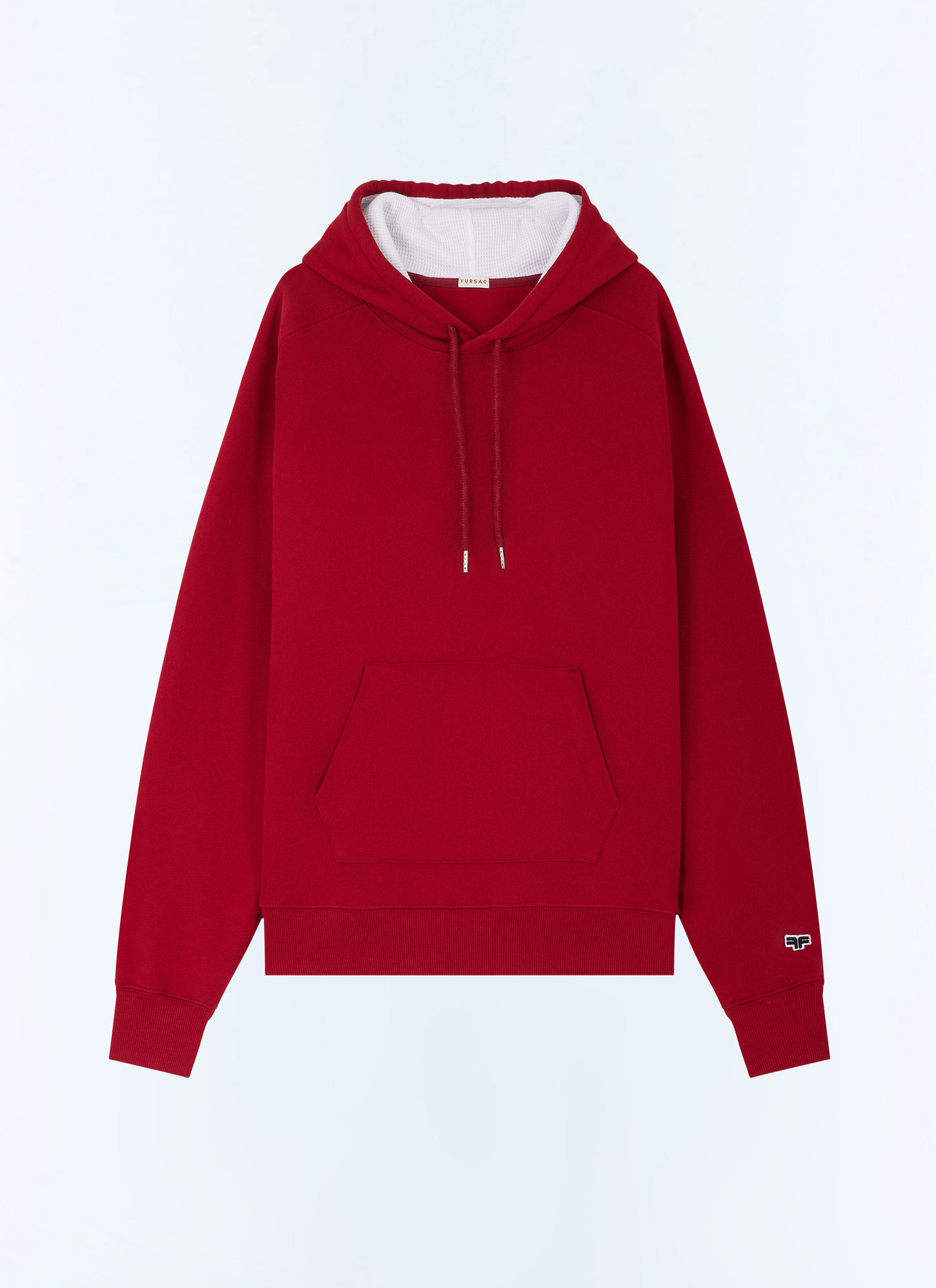 Men's red, bordeaux organic cotton jersey sweatshirt Fursac - J2FOOD-FJ01-C014