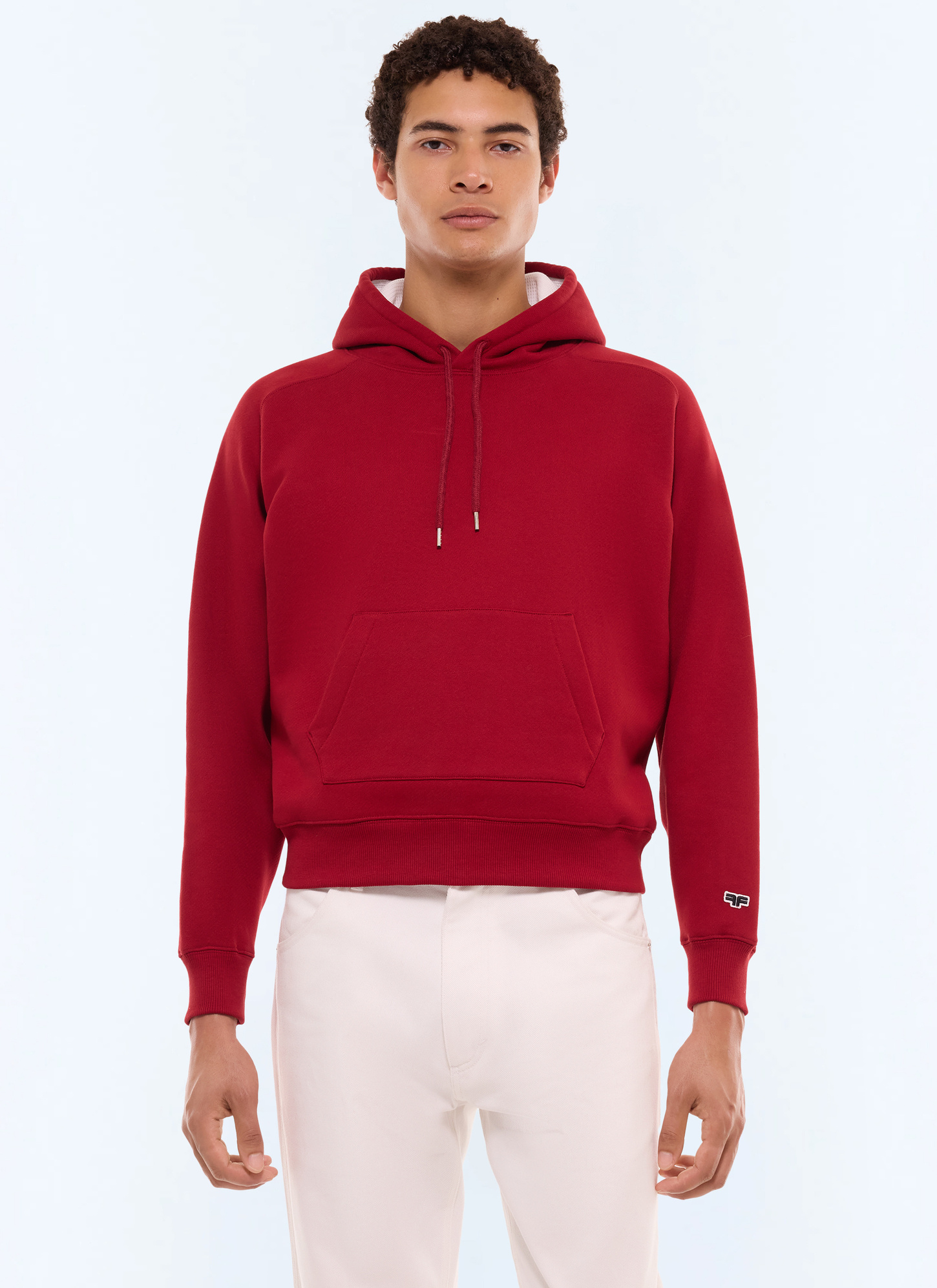 Men's sweatshirt burgundy organic cotton jersey Fursac - J2FOOD-FJ01-C014