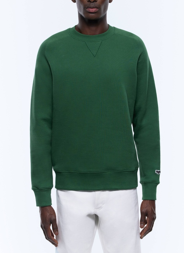 Men's sweatshirt green organic cotton jersey Fursac - J2EWET-EJ01-H009