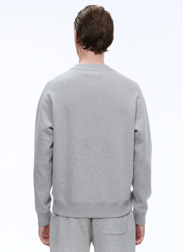 Men's grey cotton jersey sweatshirt Fursac - J2BARA-BJ03-29