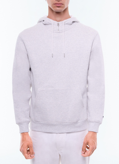 Men's sweatshirt grey organic cotton jersey Fursac - J2EZIP-EJ15-B017