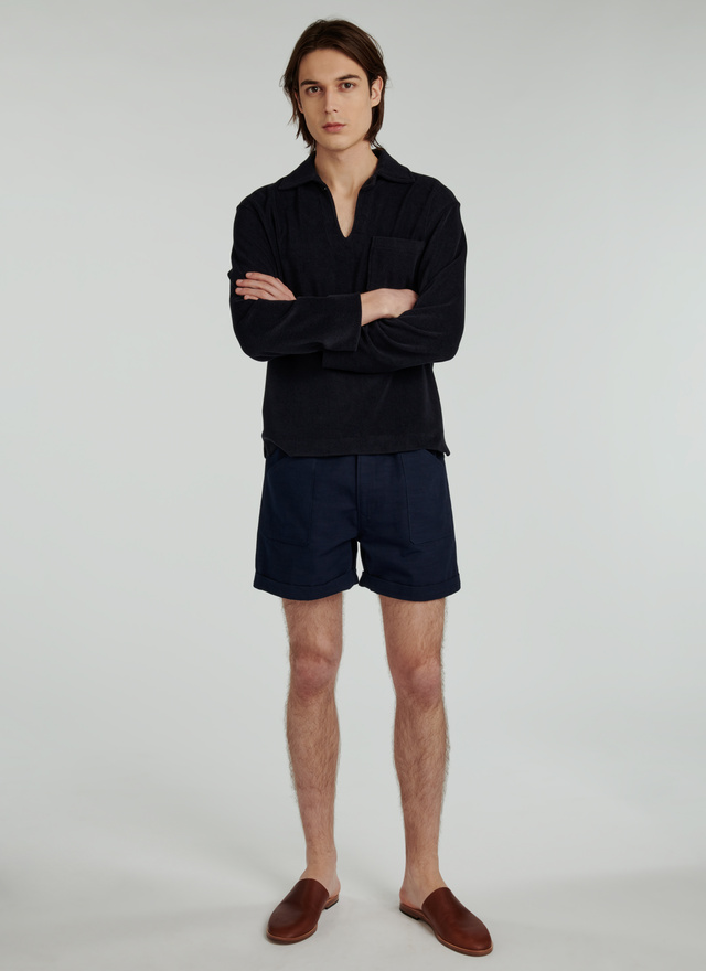 Men's midnight blue sweatshirt Fursac - J2VLOM-VJ05-30