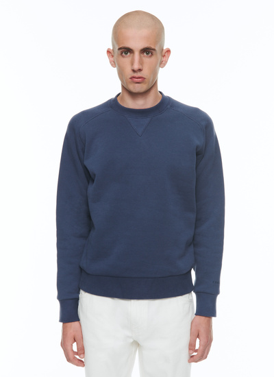 Men's sweatshirt navy blue cotton jersey Fursac - J2CWET-CJ13-D030