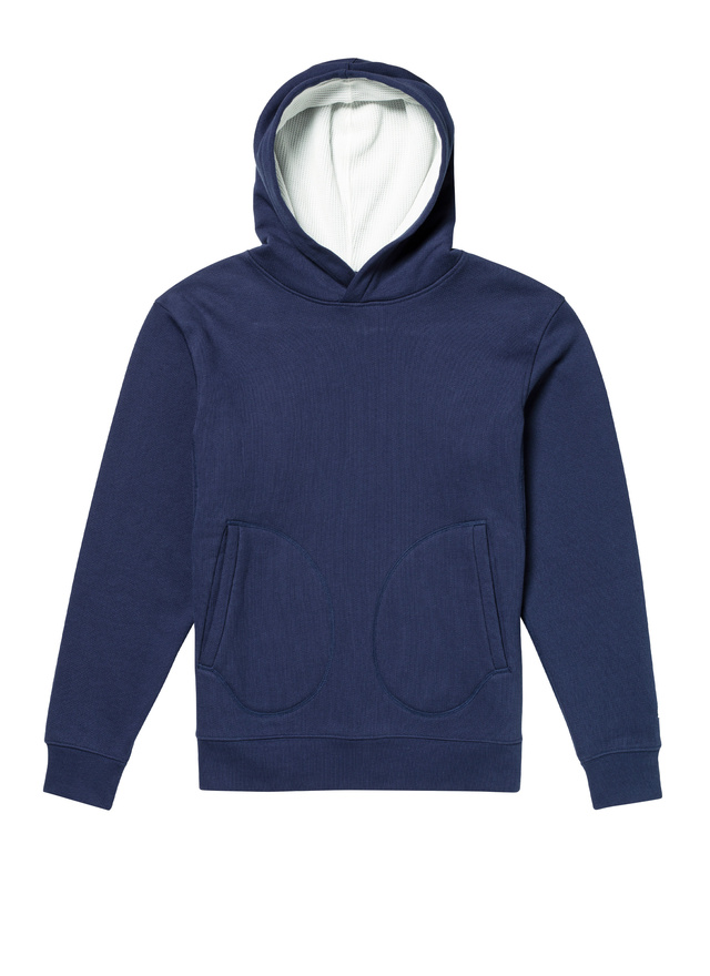 Men's blue, navy blue organic cotton jersey sweatshirt Fursac - J2DOUX-DJ03-D030
