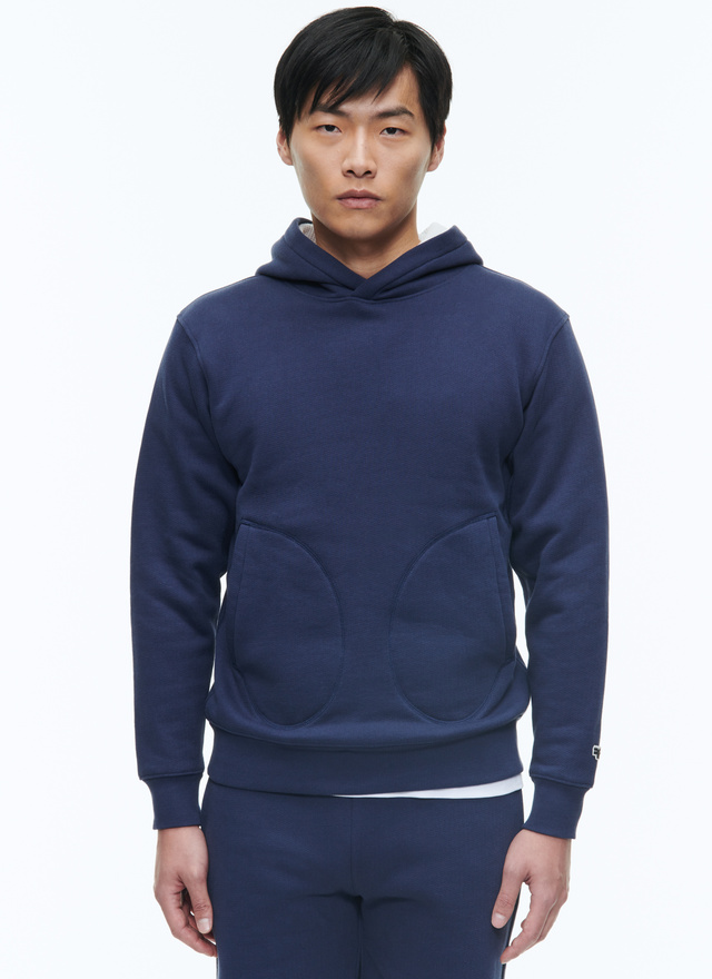 Men's sweatshirt navy blue organic cotton jersey Fursac - J2DOUX-DJ03-D030