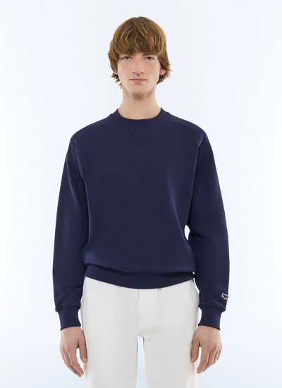 Men's sweatshirt navy blue organic cotton jersey Fursac - J2FEAT-FJ01-D030