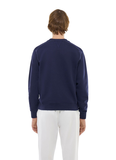 Men's sweatshirt navy blue organic cotton jersey Fursac - J2FEAT-FJ01-D030
