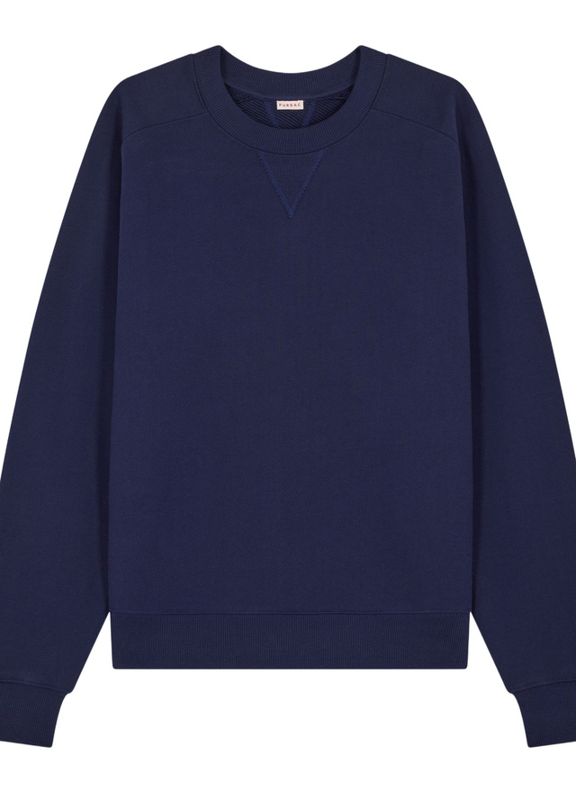 Men's sweatshirt navy blue organic cotton jersey Fursac - J2FEAT-FJ01-D030