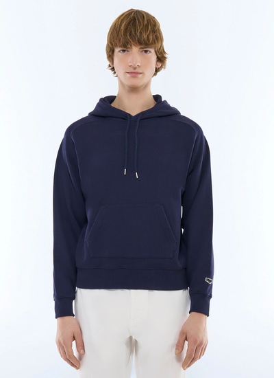 Men's sweatshirt navy blue organic cotton jersey Fursac - J2FOOD-FJ01-D030