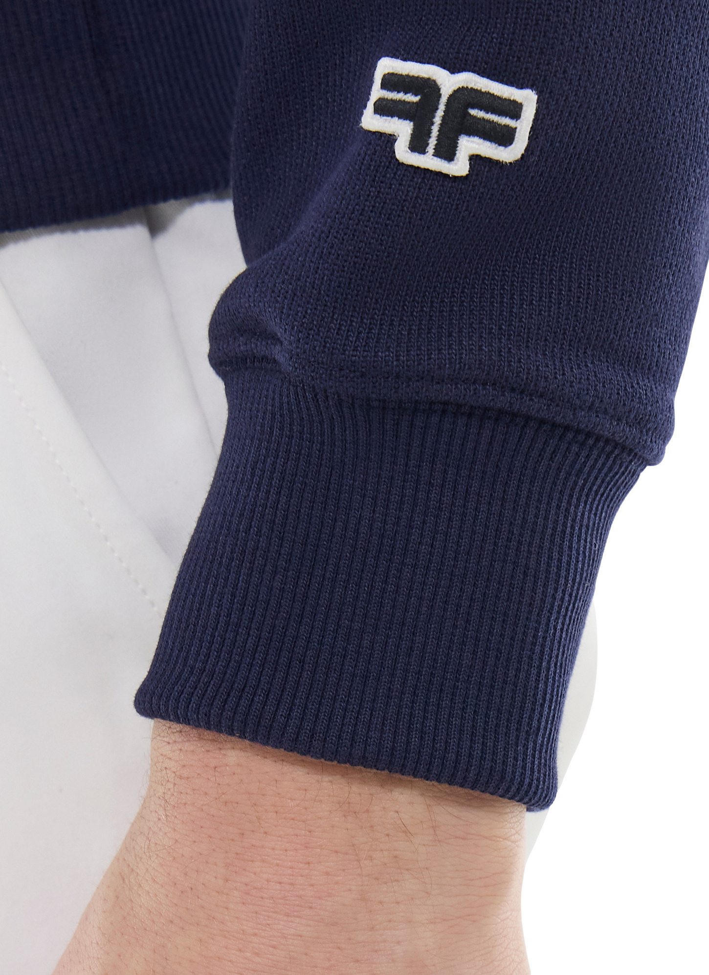 Men's blue, navy blue organic cotton jersey sweatshirt Fursac - J2FOOD-FJ01-D030