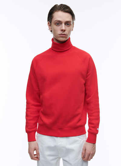 Men's sweatshirt red cotton jersey Fursac - J2AROU-AJ01-79