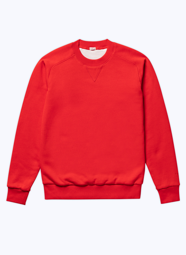 Men's red, bordeaux cotton jersey sweatshirt Fursac - J2CWET-CJ13-C003