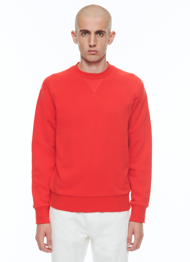 Men's sweatshirt red cotton jersey Fursac - J2CWET-CJ13-C003