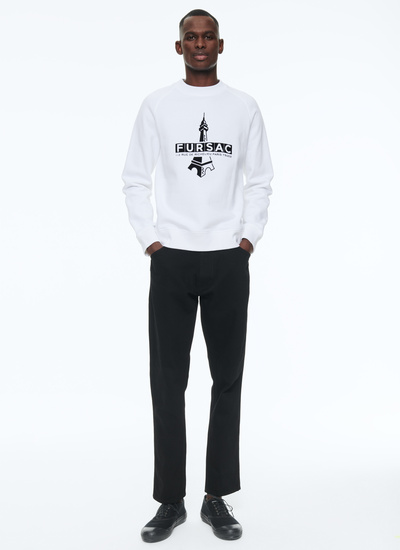 Men's sweatshirt white velvet Fursac - 23EJ2BRAN-BJ01/01