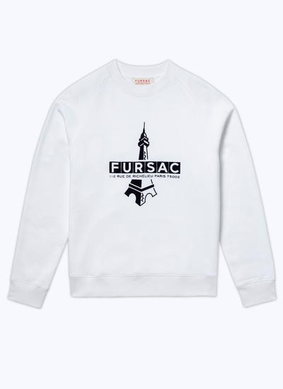 Men's white - eiffel tower patch sweatshirt Fursac - J2BRAN-BJ01-01