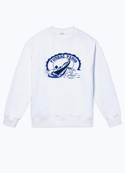 Men's white, ecru cotton sweatshirt Fursac - J2DARA-DJ08-A001