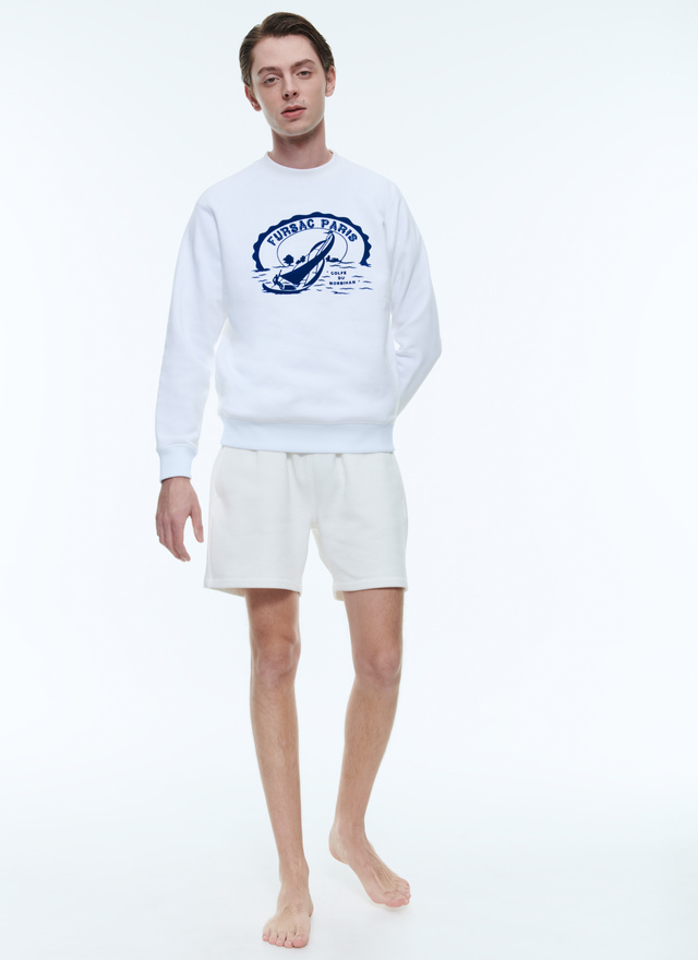 Men's white sweatshirt Fursac - J2DARA-DJ08-A001
