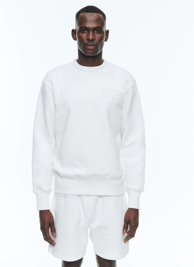 Men's sweatshirt white organic cotton jersey Fursac - J2DACH-DJ02-A002