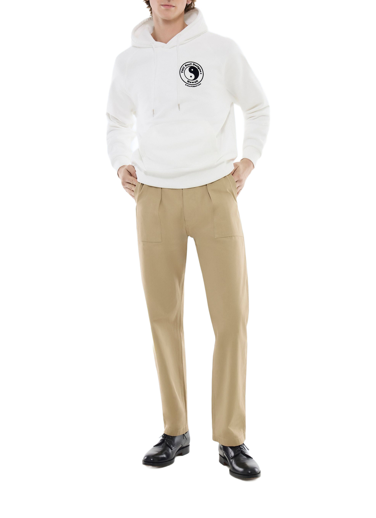 Men's sweatshirt white organic cotton jersey Fursac - J2FENJ-FJ01-A001