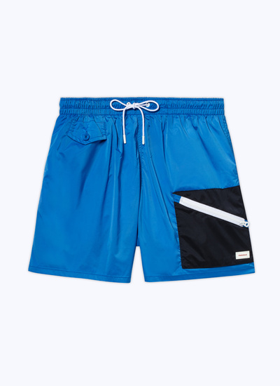 Men's blue swim short Fursac - P3DAHI-DP10-D018