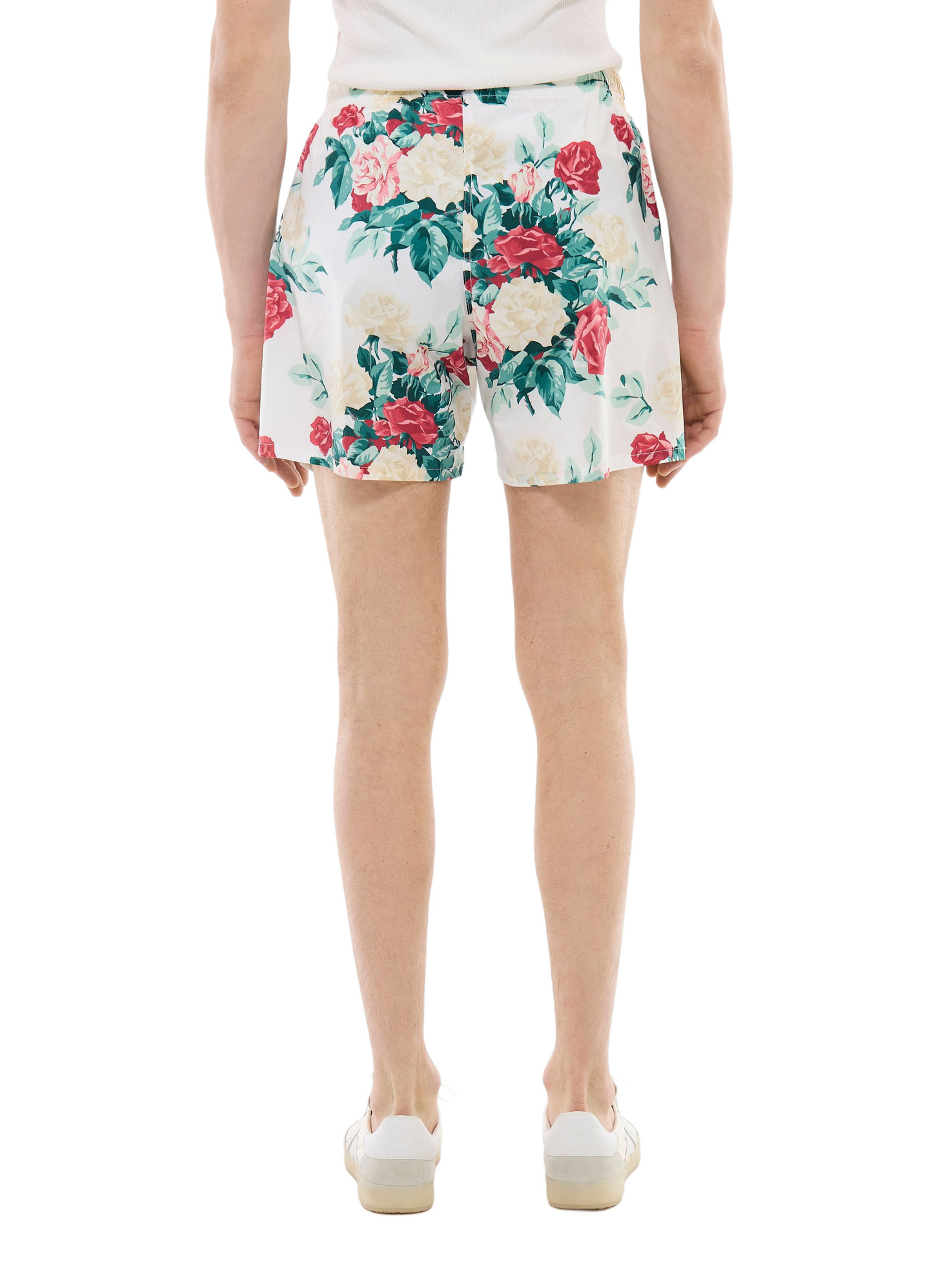 Men's green, pink and white floral pattern swim short Fursac - P3VAHI-FP16-L001