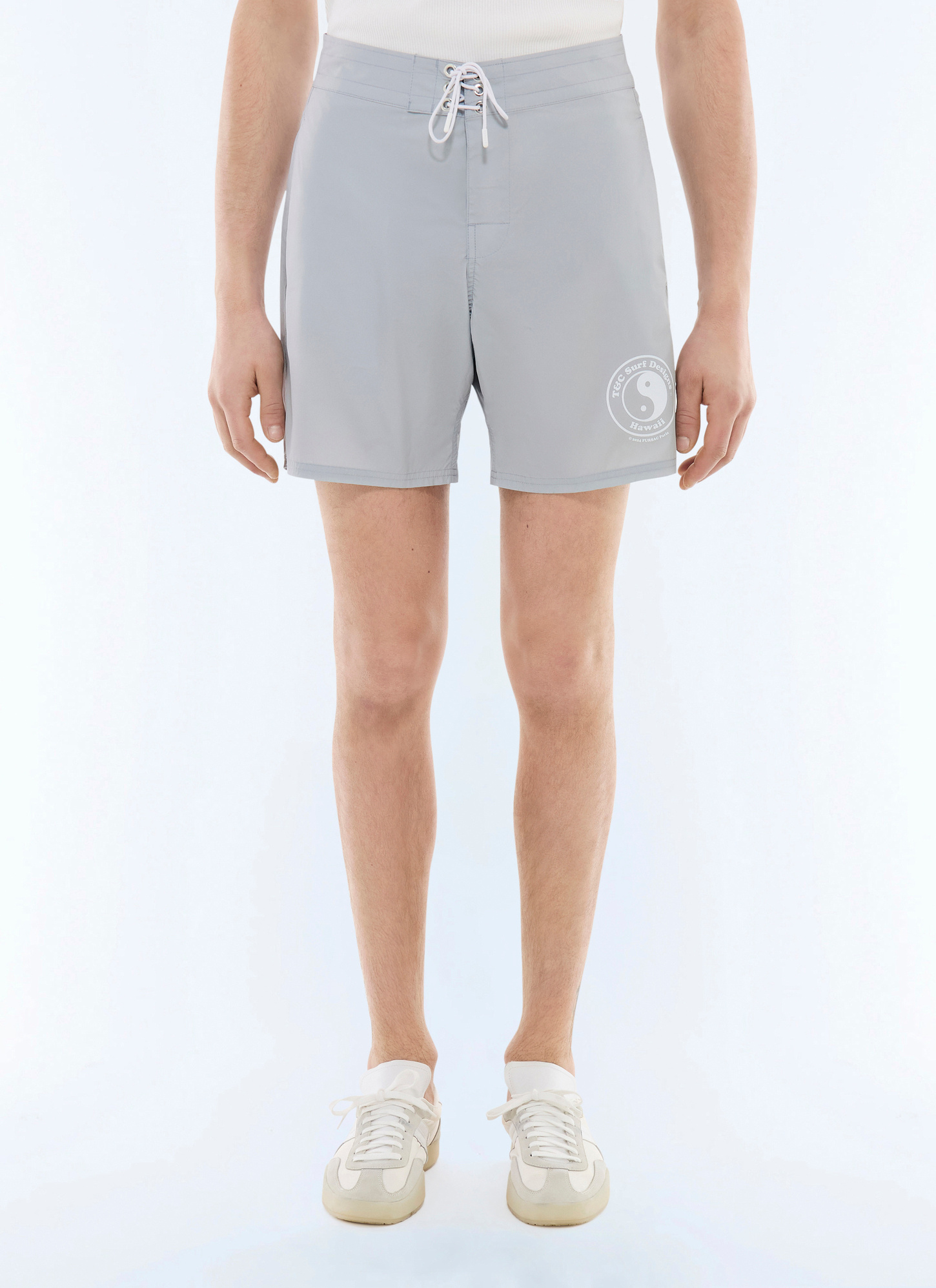 Men's swim Short grey technical fabric in certified polyester Fursac - P3FURF-FP17-K002